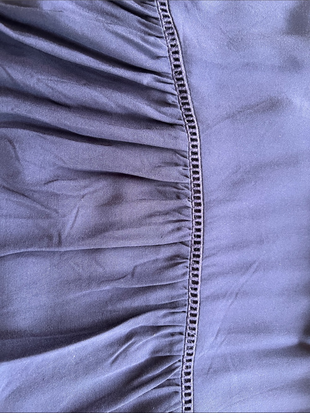 Time and Tru Navy Maxi Skirt with White and Blue Floral Embroidered Hem - Picture 13 of 14